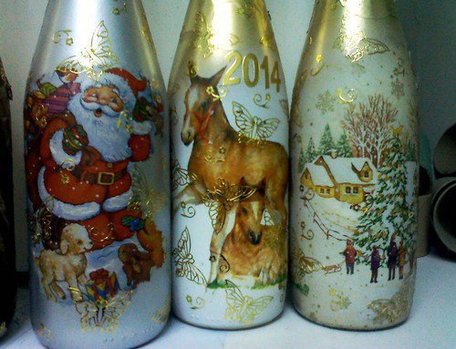 Фото декупажа бутылки Фото декупажа бутылки