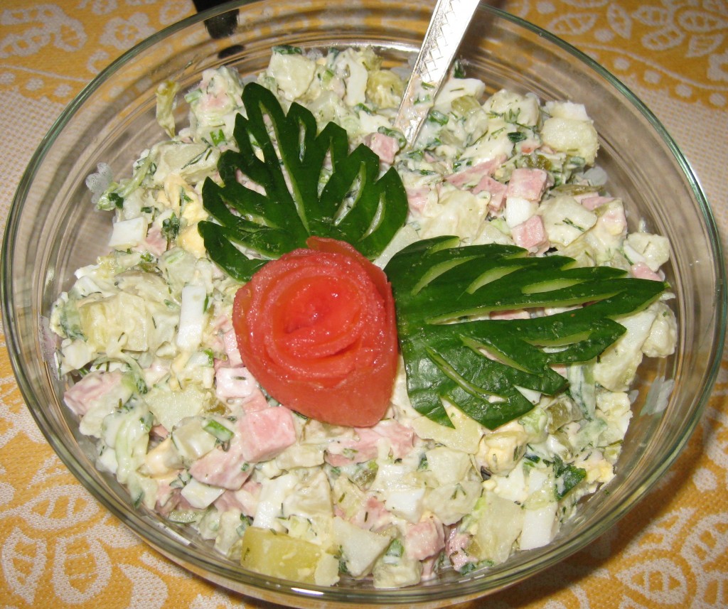 Как украсить оливье рецепт очень вкусный