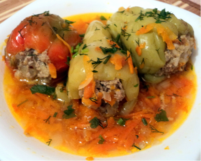 Приготовление перец фаршированный мясом и рисом рецепт